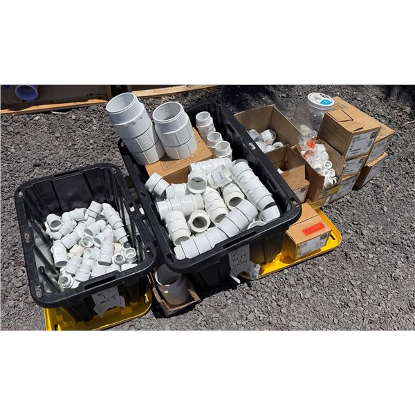 Multiple Containers PVC Fittings: Couplings, Adapters, Caps, etc