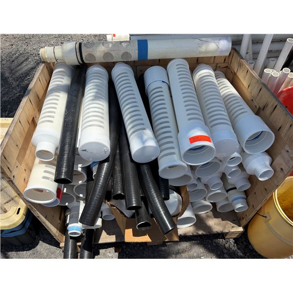 Multiple Slotted Well Screen or Filter Components, PVC & Black Flexible Pipes, etc