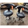 Image 1 : Qty 2 Rolling Chairs w/ U-Shaped Backrests & Footrails