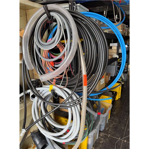 Multiple Heavy-Duty Industrial Cables & Hydraulic Hoses