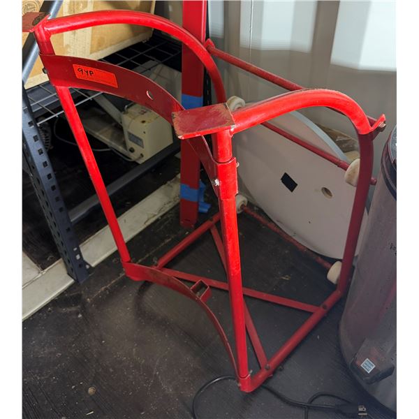 Red Metal Drum Cradle Dolly