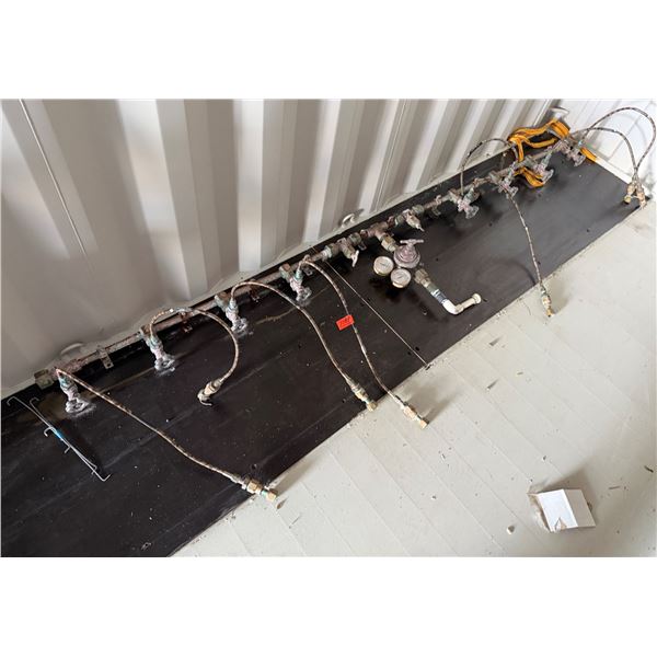 Gas Manifold System w/ Gate Valves & Gauges