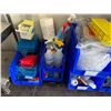 Image 2 : Multiple Blue Bins & Contents: Racks, Spray Bottles, Fisher Head Covers, Solution Bottles, etc