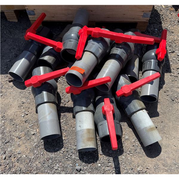 Qty 12 PVC 100mm Ball Valves