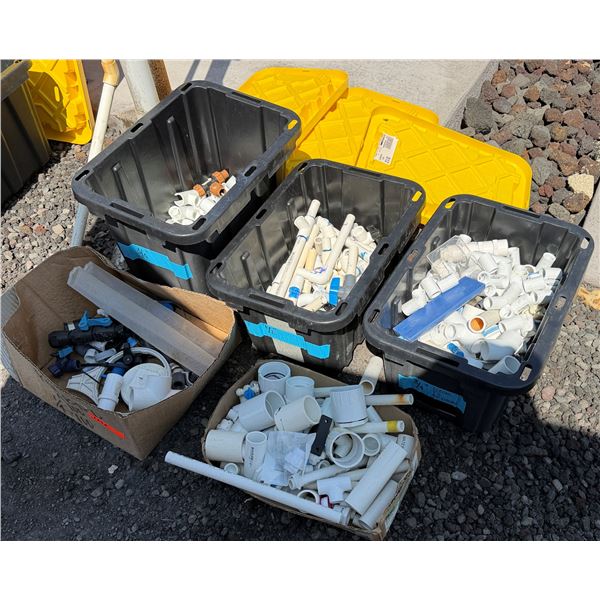 Multiple Bins PVC Pipe Fittings, Couplings, Reducers, etc