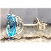 Image 7 : Swiss Blue Topaz Contemporary Solitaire Earrings