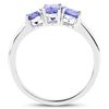 Image 10 : Genuine Tanzanite Mixed-Cut Three-Stone Ring .925