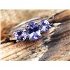 Image 3 : Genuine Tanzanite Mixed-Cut Three-Stone Ring .925