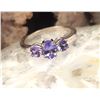 Image 4 : Genuine Tanzanite Mixed-Cut Three-Stone Ring .925
