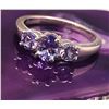 Image 5 : Genuine Tanzanite Mixed-Cut Three-Stone Ring .925