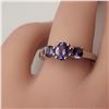 Image 8 : Genuine Tanzanite Mixed-Cut Three-Stone Ring .925