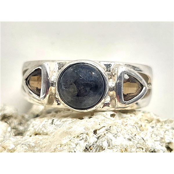 Man's Ring with Amethyst and Citrine .925