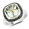 Image 1 : En Vogue Green Amethyst & Green Diamond Ring .925