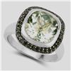 Image 2 : En Vogue Green Amethyst & Green Diamond Ring .925