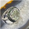 Image 3 : En Vogue Green Amethyst & Green Diamond Ring .925