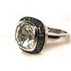 Image 4 : En Vogue Green Amethyst & Green Diamond Ring .925