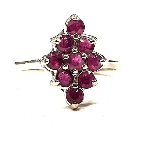 Nostalgic Navette Ruby Cluster Ring