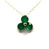 Image 1 : Emerald and 14K Clover Pendant -Trefoil, 3-Stone