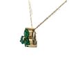 Image 2 : Emerald and 14K Clover Pendant -Trefoil, 3-Stone