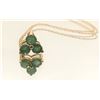 Image 3 : Emerald and 14K Clover Pendant -Trefoil, 3-Stone