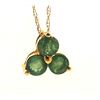 Image 4 : Emerald and 14K Clover Pendant -Trefoil, 3-Stone