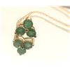 Image 5 : Emerald and 14K Clover Pendant -Trefoil, 3-Stone
