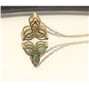 Image 6 : Emerald and 14K Clover Pendant -Trefoil, 3-Stone