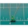 Image 8 : Emerald and 14K Clover Pendant -Trefoil, 3-Stone