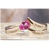 Image 5 : Pink Sapphire and Diamond Chevron Contour Ring