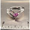 Image 8 : Pink Sapphire and Diamond Chevron Contour Ring