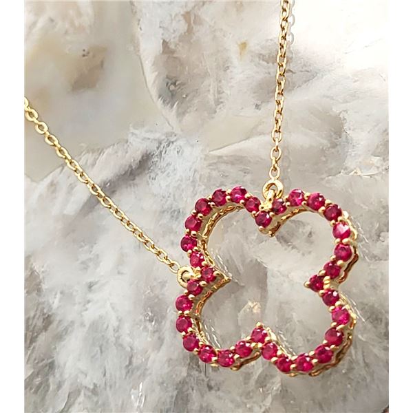 Open Design Ruby Quatrefoil Necklace