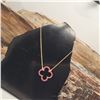 Image 2 : Open Design Ruby Quatrefoil Necklace
