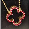 Image 6 : Open Design Ruby Quatrefoil Necklace