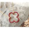 Image 7 : Open Design Ruby Quatrefoil Necklace