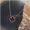 Image 8 : Open Design Ruby Quatrefoil Necklace
