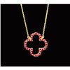 Image 9 : Open Design Ruby Quatrefoil Necklace