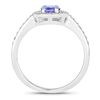 Image 11 : Genuine Tanzanite and Lab-Grown Diamond Halo Ring .925