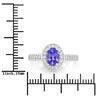 Image 12 : Genuine Tanzanite and Lab-Grown Diamond Halo Ring .925