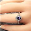 Image 13 : Genuine Tanzanite and Lab-Grown Diamond Halo Ring .925