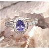 Image 9 : Genuine Tanzanite and Lab-Grown Diamond Halo Ring .925