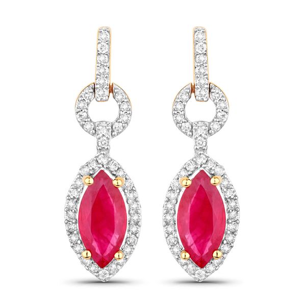 Ruby and Diamond Marquise-Cut Doorknocker Earrings