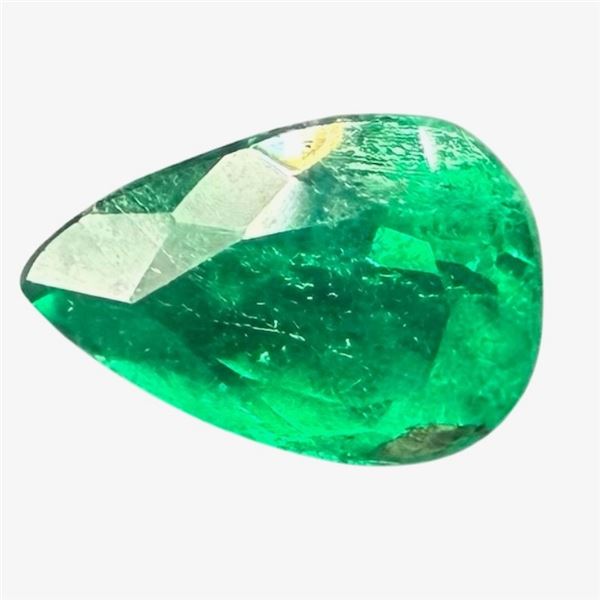 Certified Muzo Emerald 0.65ct Pear