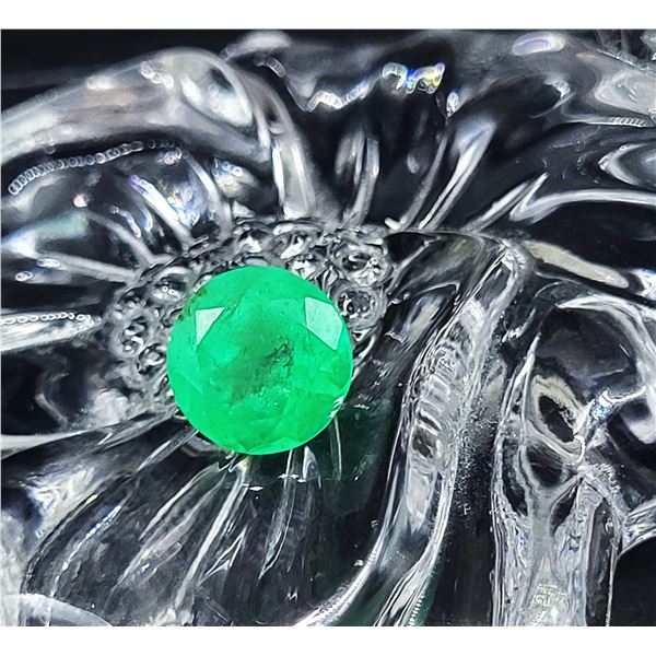 3.94 Round Certified Muzo Emerald