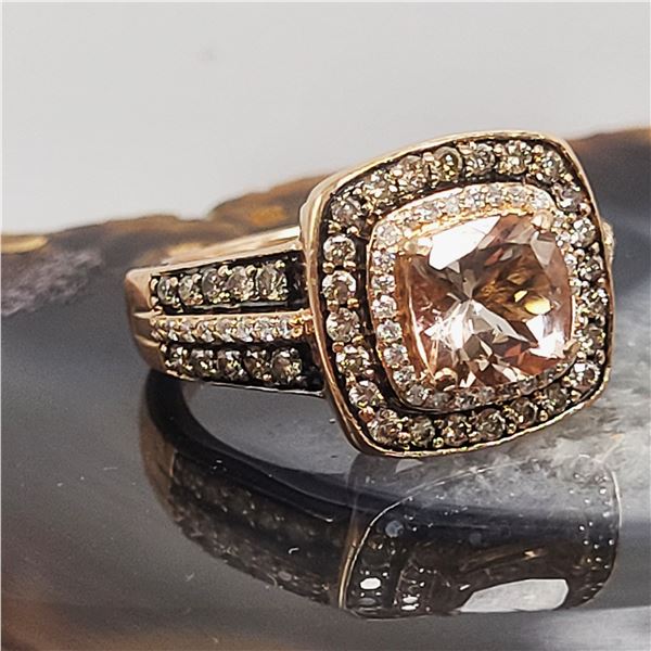 LeVian Morganite, Chocolate & Vanilla Diamond Ring