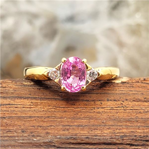 M. Fabrikant & Sons Pink Sapphire & Diamond Ring