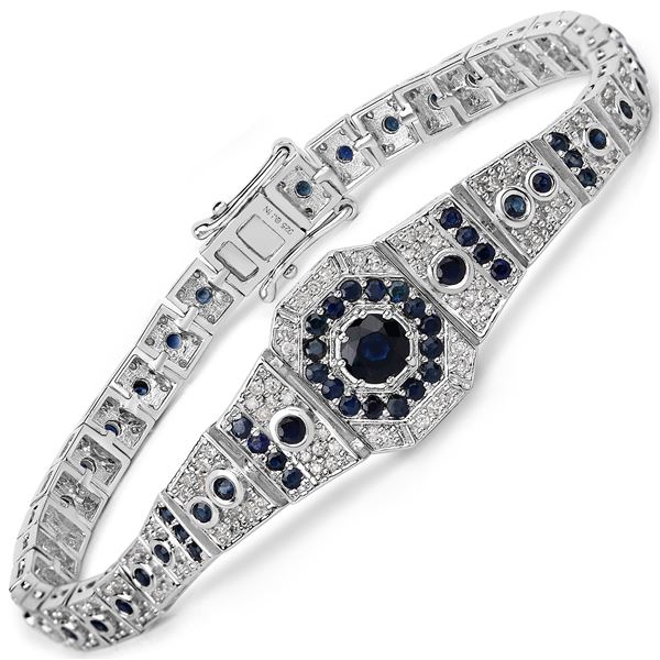 2.75CTW Sapphire & 1+CTW Diamond Art-Deco Bracelet