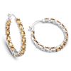 Image 2 : Genuine Citrine .925 Inside-Out Hoop Earrings