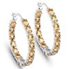 Image 3 : Genuine Citrine .925 Inside-Out Hoop Earrings