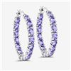Image 1 : 5.10 CTW Genuine Tanzanite Inside-Out Hoop Earrings