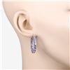 Image 3 : 5.10 CTW Genuine Tanzanite Inside-Out Hoop Earrings